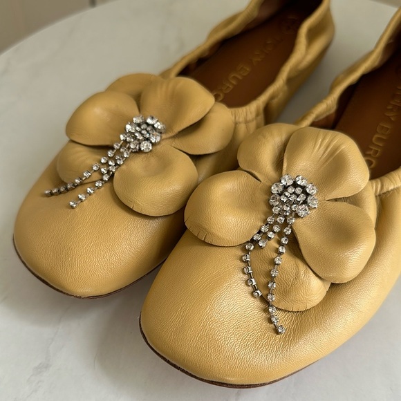 Tory Burch Flower Ballet Flat in Honey Yellow - Picture 2 of 14